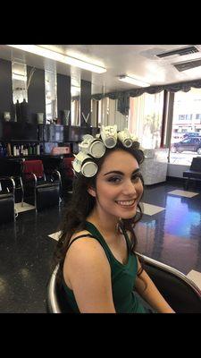 Prom hair in the making!