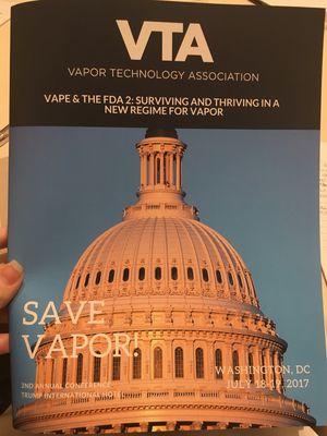 Attending the Vape & The FDA conference in D.C, courtesy of Vapor Technology Associates.