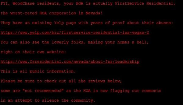 the HOA keeps flagging our posts and trying to make Yelp delete your reviews! make sure you check them all out, even the ones "not recommend