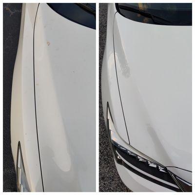 2016 Acura ILX before and after (left side hood)