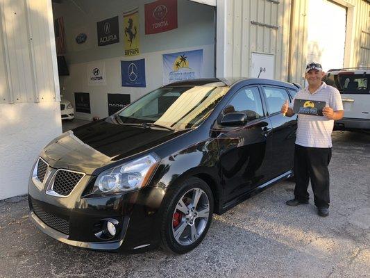 Happy customer from Tampa with his new 2009 Pontiac Vibe GT!