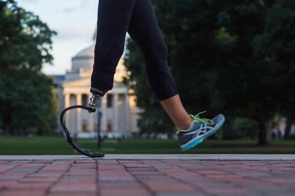 Transtibial prosthesis with a running foot