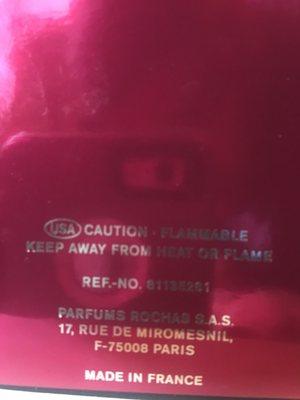 Fake...notice the (USA) caution ...on a product from France!!!