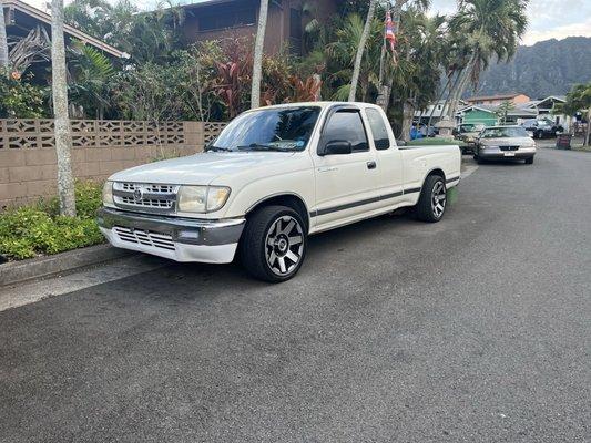 BEFORE: my truck was white, and had rust everywhere.