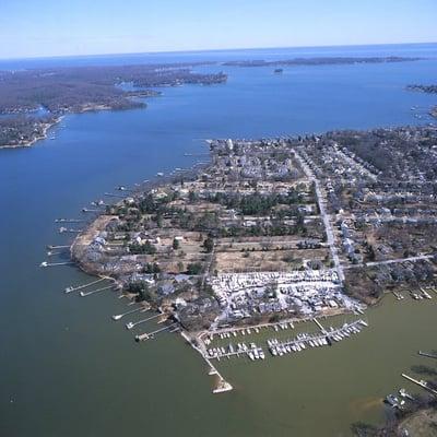 Aerial view of Ferry Point Marina