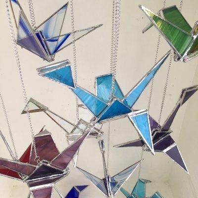 Stained Glass Origami Birds