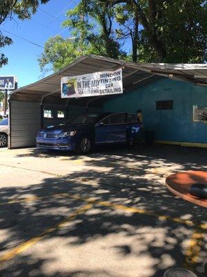 Across from Valero and Title loans, might be hard to spot in the shade