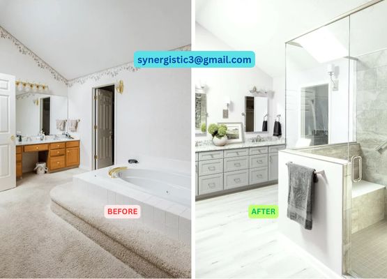 synergistic3@gmail.com - bathroom gut renovation for a client living in Stamford, CT