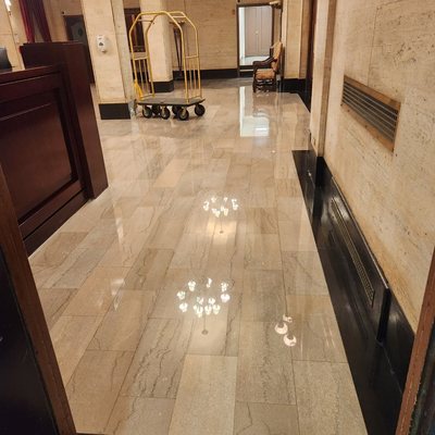 Marble floor polishing