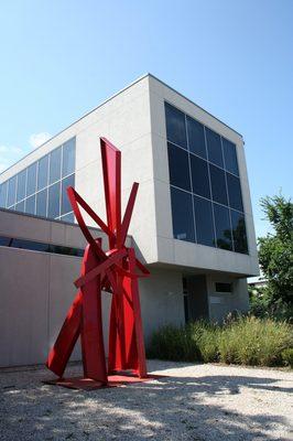 Carrizozo by Texas sculptor, Mac Whitney, in front of the gallery.