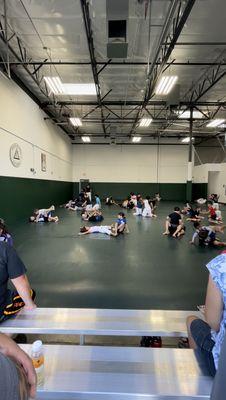 From outside looking in before the beginner/ adult class (Gracie combatives).