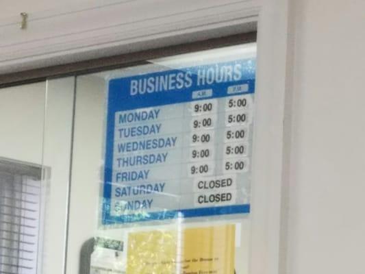 Business hours.