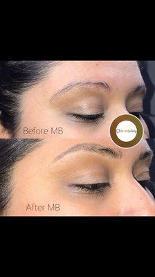 Before and after microblading