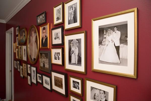 Need help designing a wall? Our staff can help you create the photo wall you've always wanted.