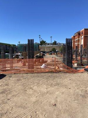 Construction area for fancy new multilevel parking