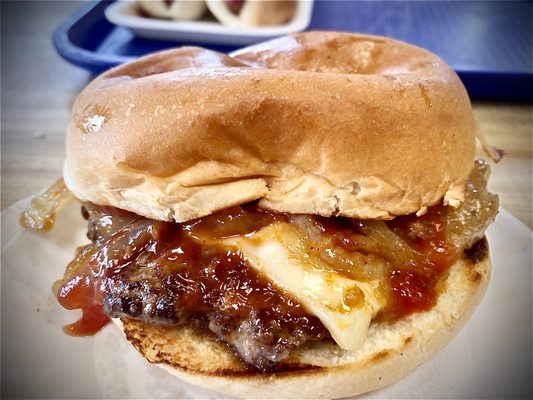 The hamburger roll on these hamburgers are the best around! Light fluffy and delicious.