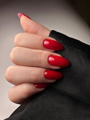 Bold red nails