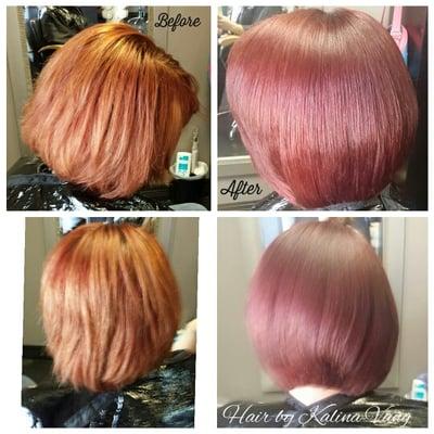 Before and after cut & color by Kalina