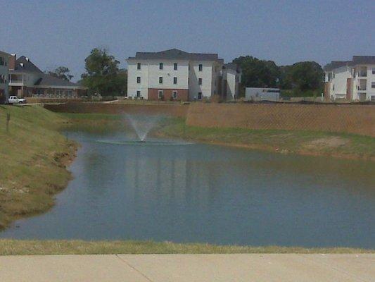 Detention pond for apartment complex