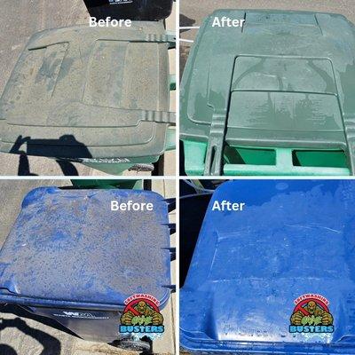 Trash can cleaning before and afters