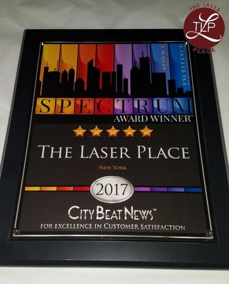 The Laser Place 2017 customer service award - also visit the New Long Island location