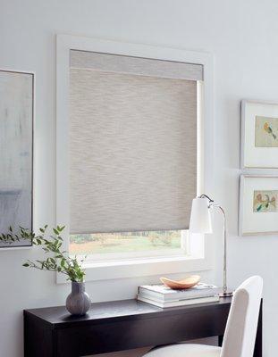 Designer roller shades provide lighting options and the look and color that fit your space and design.