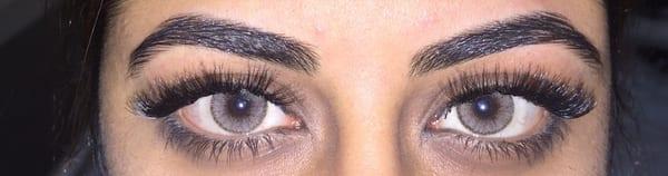 Lashes are enhanced with individual eyelashes extensions to give the customer a beautiful and natural look. #browzaround