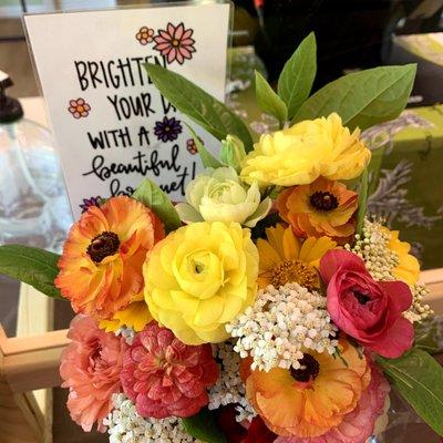 Fresh flower bouquets are available throughout the season.