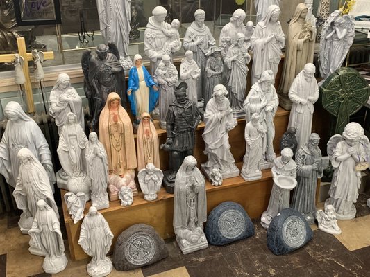 Large selection Outdoor statuary made in Ohio by Cleveland Diocese seminarians when not In cession.