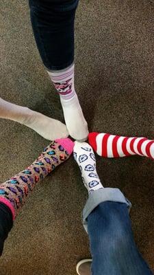 Crazy socks! Any ideas for next Friday? 
 Let us know!