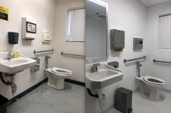 Before and after - preschool bathroom. Amazing job!