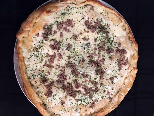 Philly Cheesesteak Stuffed Pizza