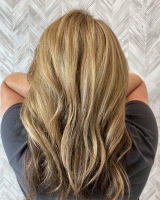 Golden blonde highlights