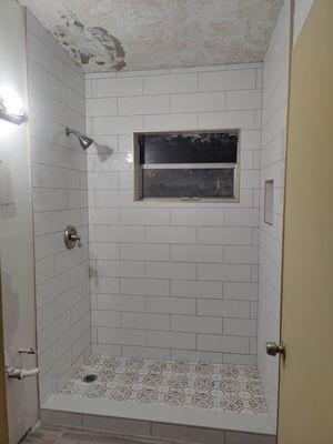 Subway shower wall tile