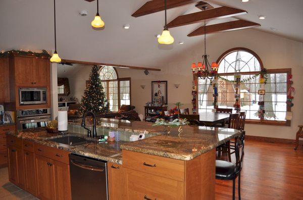 Vaulted sunroom kitchen addition