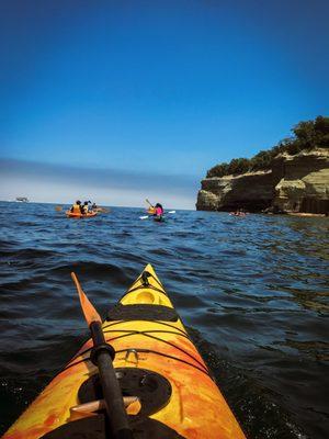 kayaking with a group of 12 people