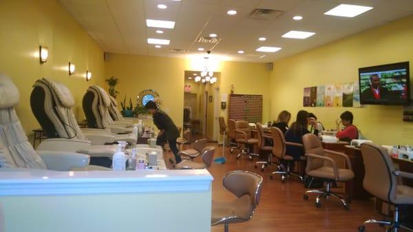 Inside the salon.