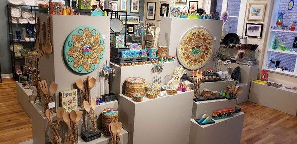 Fort Collins artist, Jill Popplewell, creates lovely wood burned & hand-painted pieces. Featuring large mountain mandala plaques.