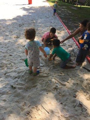 Friends at the sandbox.