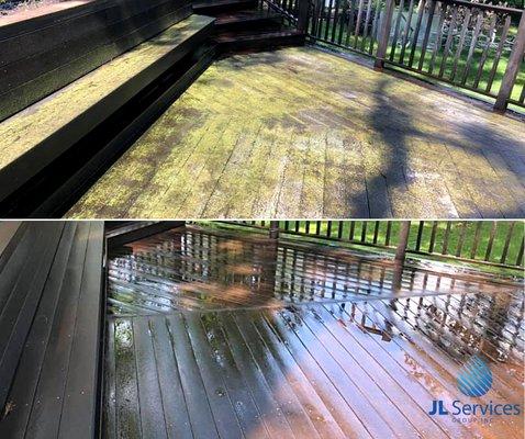 This deck was unusable due to buildup of organic material until we cleaned and removed it all.