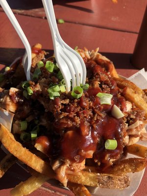 Chicken and bacon bbq fries