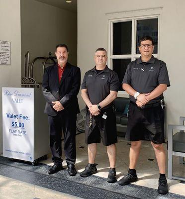 Charbel, Fabian, and Eduardo. Key employees of Key Parking Services. They stand ready to provide the best parking experience!