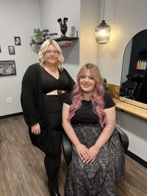 Beka (Left) and Emily (right) are the co-owners of Silver Skull Salon.