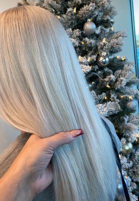 Icy blonde for the holidays