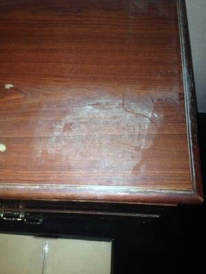 Mildew on top of dresser