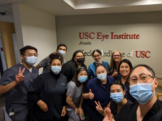 All smiles! Photo of Pacific Oak and the USC Eye Institute groups.