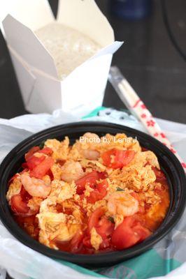 Takeout Scrambled Eggs w. Tomatoes and Shrimp 番茄虾仁炒蛋 ($13.75)