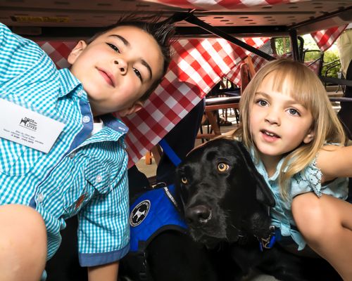 Jack (L) and Dinero, his Autism Assistance Dog.