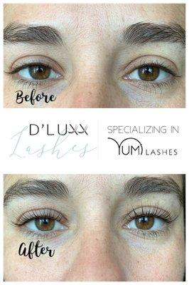 Getting my Yumi Lash Lift treatment. Before and after.