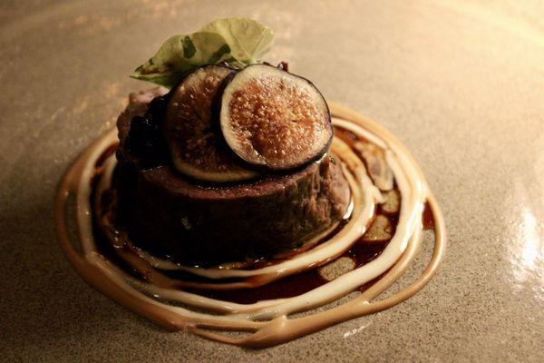 A course of Colorado Lamb Loin with Black Figs at Frasca Food & Wine.